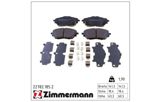Brake Pad Set, disc brake 22782.185.2 Zimmermann