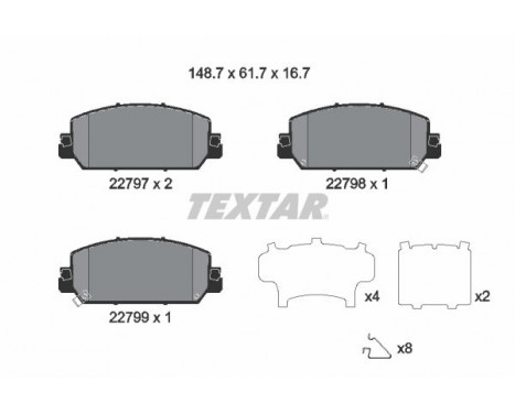 Brake Pad Set, disc brake 2279701 Textar