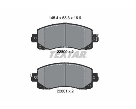 Brake Pad Set, disc brake 2280001 Textar