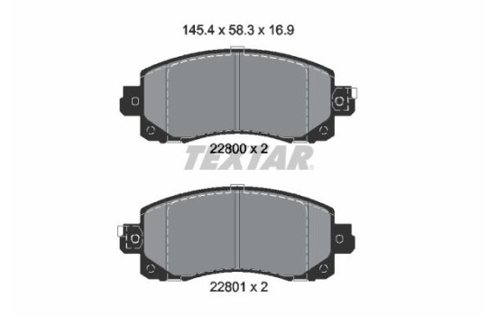 Brake Pad Set, disc brake 2280001 Textar