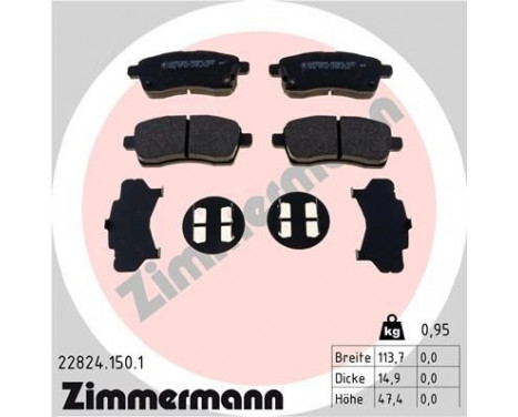 Brake Pad Set, disc brake 22824.150.1 Zimmermann