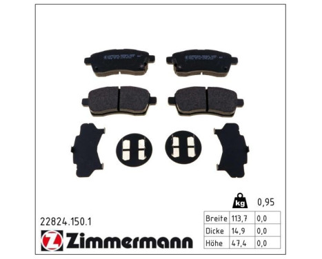 Brake Pad Set, disc brake 22824.150.1 Zimmermann