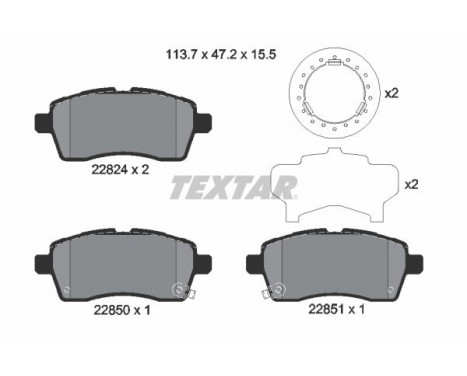 Brake Pad Set, disc brake 2282401 Textar