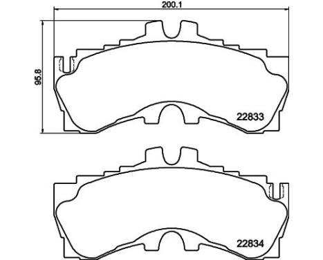 Brake pad set, disc brake 2283301 Textar