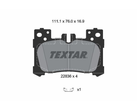 Brake pad set, disc brake 2283601 Textar