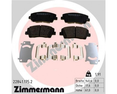 Brake Pad Set, disc brake 22841.175.2 Zimmermann