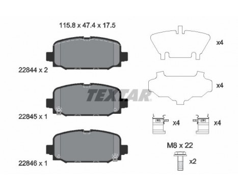 Brake Pad Set, disc brake 2284401 Textar