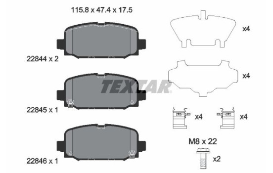 Brake Pad Set, disc brake 2284401 Textar