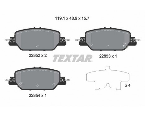 Brake Pad Set, disc brake 2285201 Textar