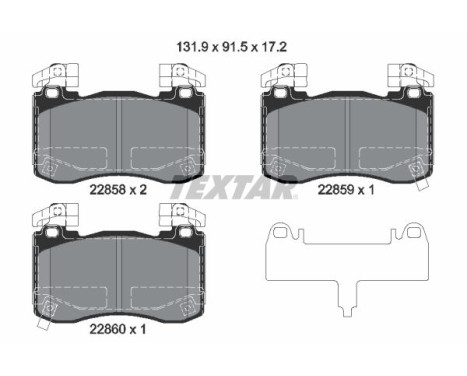 Brake pad set, disc brake 2285801 Textar