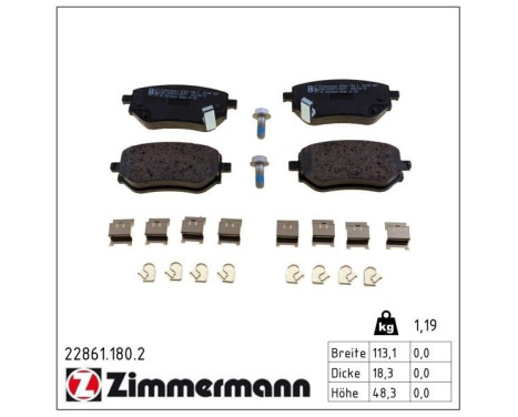Brake Pad Set, disc brake 22861.180.2 Zimmermann