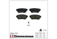Brake pad set, disc brake 22864.140.2 Zimmermann