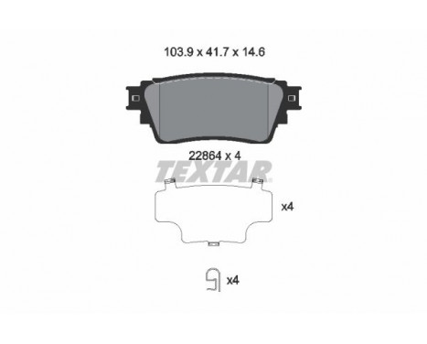Brake Pad Set, disc brake 2286401 Textar