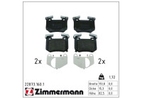 Brake pad set, disc brake 22873.160.1 Zimmermann