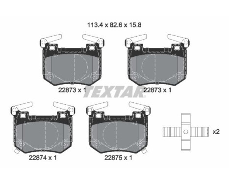 Brake pad set, disc brake 2287301 Textar