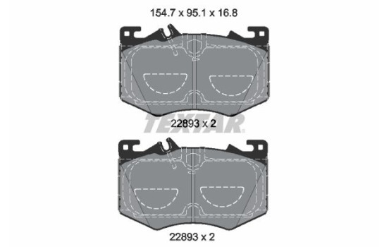 Brake pad set, disc brake 2289301 Textar