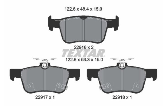 Brake pad set, disc brake 2291601 Textar