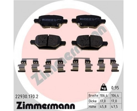 Brake Pad Set, disc brake 22930.170.2 Zimmermann