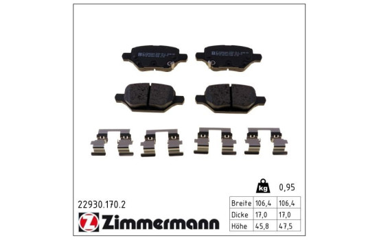 Brake Pad Set, disc brake 22930.170.2 Zimmermann
