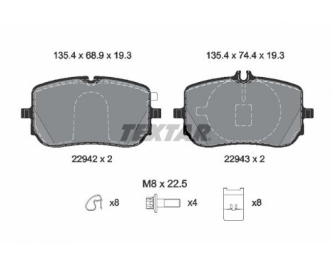 Brake Pad Set, disc brake 2294201 Textar