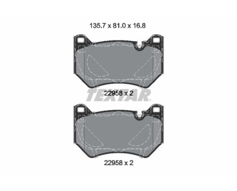 Brake pad set, disc brake 2295801 Textar