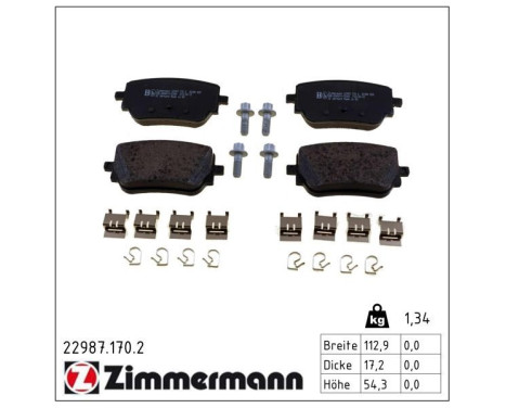 Brake Pad Set, disc brake 22987.170.2 Zimmermann