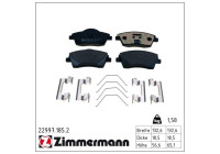 Brake Pad Set, disc brake 22997.185.2 Zimmermann