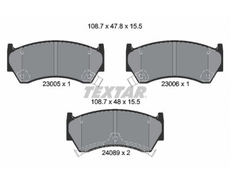 Brake Pad Set, disc brake 2300501 Textar