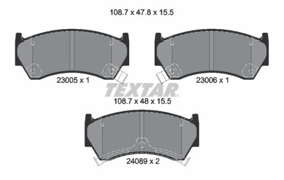 Brake Pad Set, disc brake 2300501 Textar