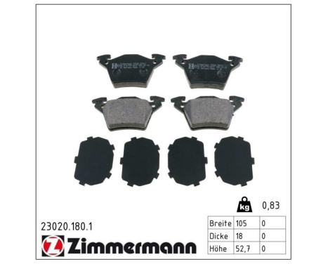 Brake Pad Set, disc brake 23020.180.1 Zimmermann, Image 2