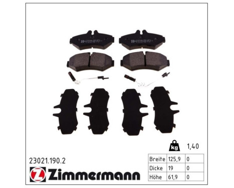 Brake Pad Set, disc brake 23021.190.2 Zimmermann, Image 2