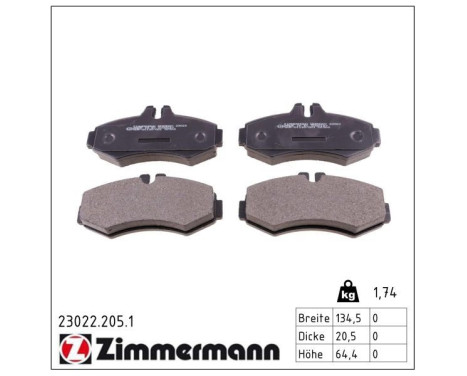 Brake Pad Set, disc brake 23022.205.1 Zimmermann, Image 2