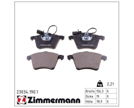 Brake Pad Set, disc brake 23034.190.1 Zimmermann, Image 2