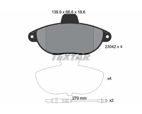 Brake Pad Set, disc brake 2304201 Textar, Image 2