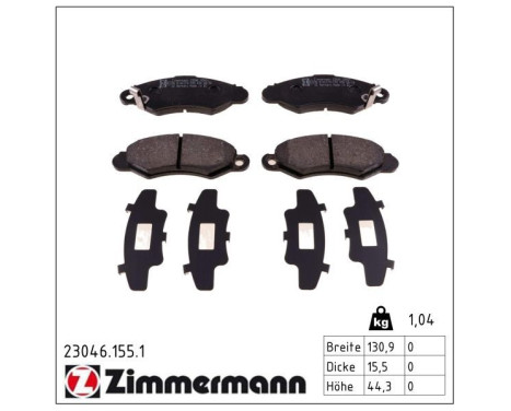 Brake Pad Set, disc brake 23046.155.1 Zimmermann, Image 2
