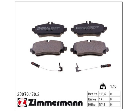 Brake Pad Set, disc brake 23070.170.2 Zimmermann, Image 2