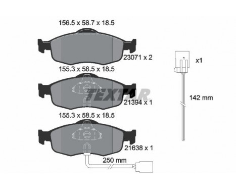 Brake Pad Set, disc brake 2307104 Textar, Image 2