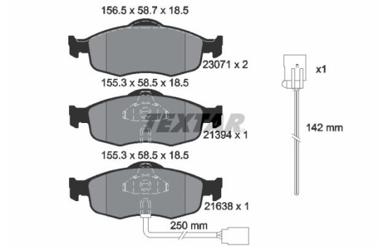 Brake Pad Set, disc brake 2307104 Textar, Image 2