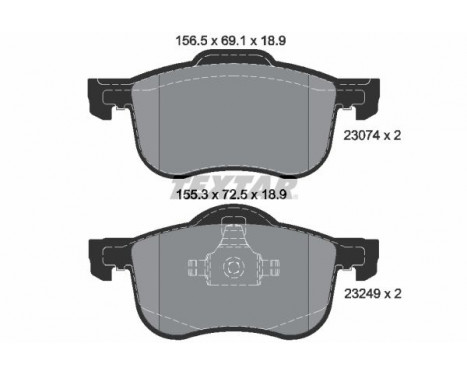 Brake Pad Set, disc brake 2307401 Textar