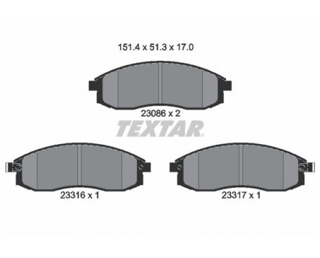 Brake Pad Set, disc brake 2308601 Textar