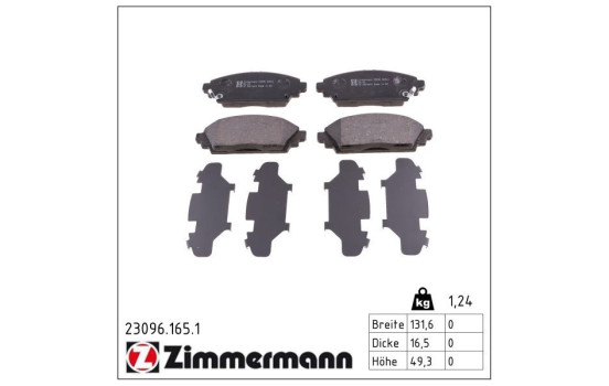 Brake Pad Set, disc brake 23096.165.1 Zimmermann, Image 2