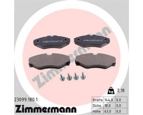 Brake Pad Set, disc brake 23099.180.1 Zimmermann, Image 2