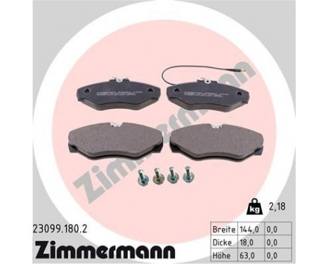 Brake Pad Set, disc brake 23099.180.2 Zimmermann, Image 2