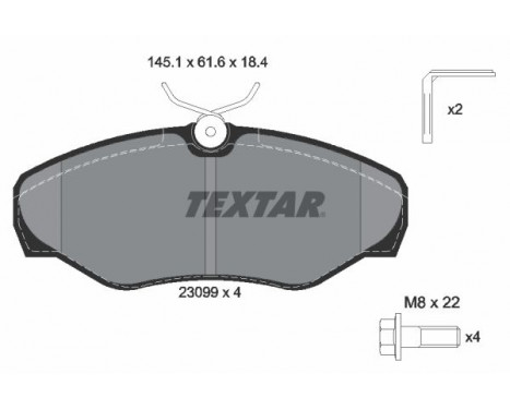 Brake Pad Set, disc brake 2309902 Textar, Image 2