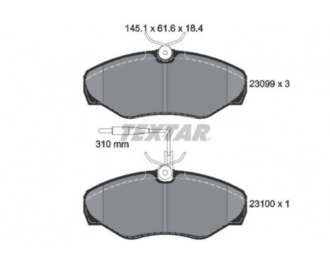 Brake Pad Set, disc brake 2309903 Textar, Image 2