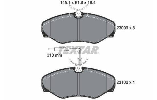 Brake Pad Set, disc brake 2309903 Textar, Image 2