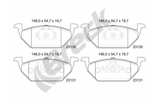 Brake pad set, disc brake 23130 00 702 00 Breck