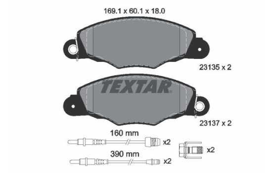 Brake Pad Set, disc brake 2313503 Textar, Image 2