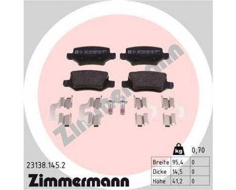 Brake Pad Set, disc brake 23138.145.2 Zimmermann