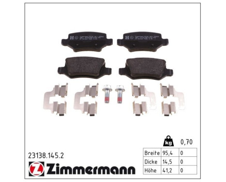 Brake Pad Set, disc brake 23138.145.2 Zimmermann, Image 2
